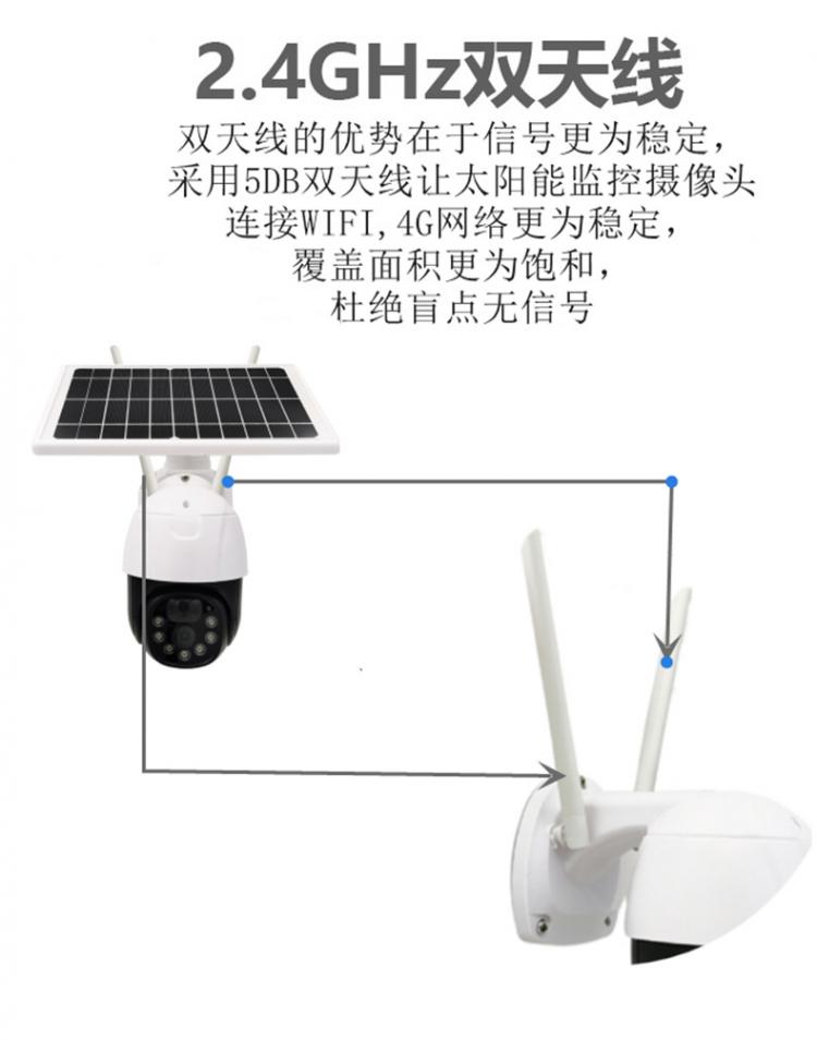 涂鴉2.8寸戶外防水無線球機Tuya4G太陽能監控海思低功耗攝像頭電池攝像機 4G太陽能攝像機 第8張