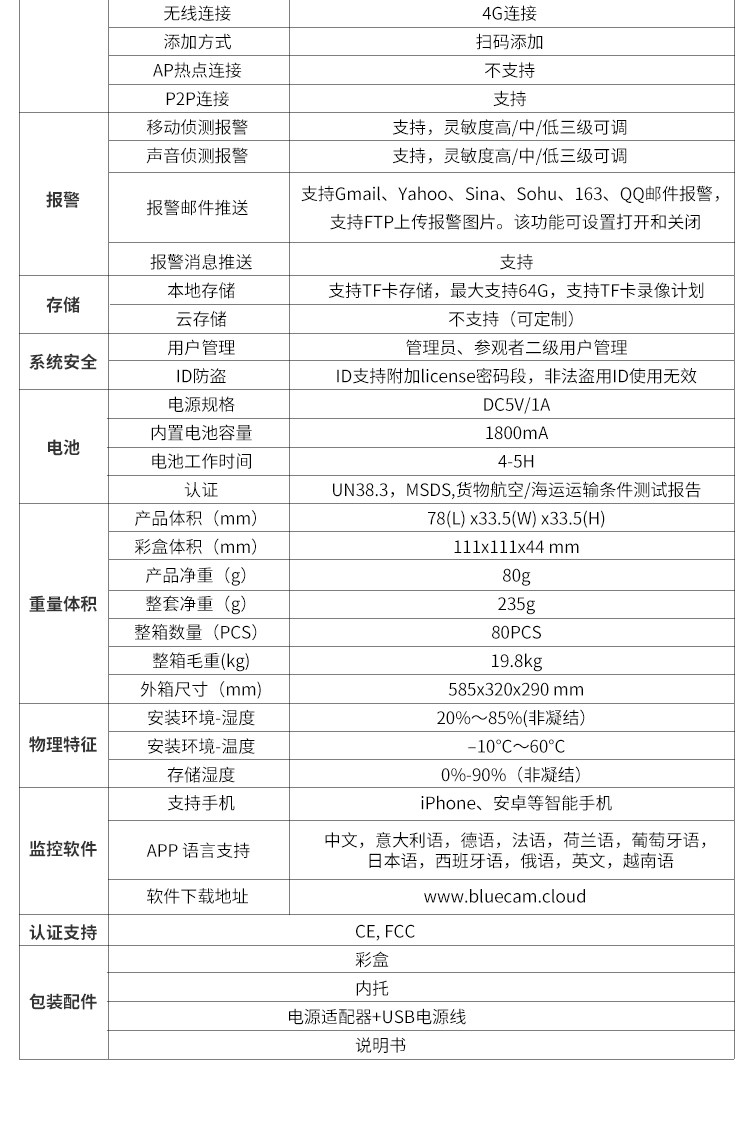WIFI/4G無線迷你電池?cái)z像機(jī)低功耗涂鴉監(jiān)控高清WJ13 迷你電池?cái)z像機(jī) 第9張
