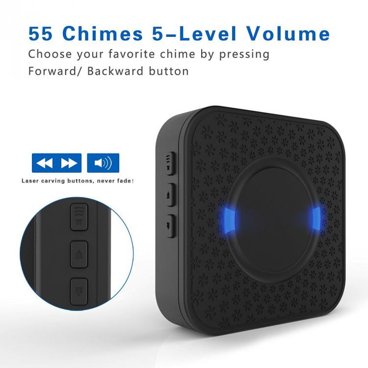 交流供電家用遠(yuǎn)距離遙控?zé)o線門(mén)鈴N6黑 交流供電門(mén)鈴 第8張