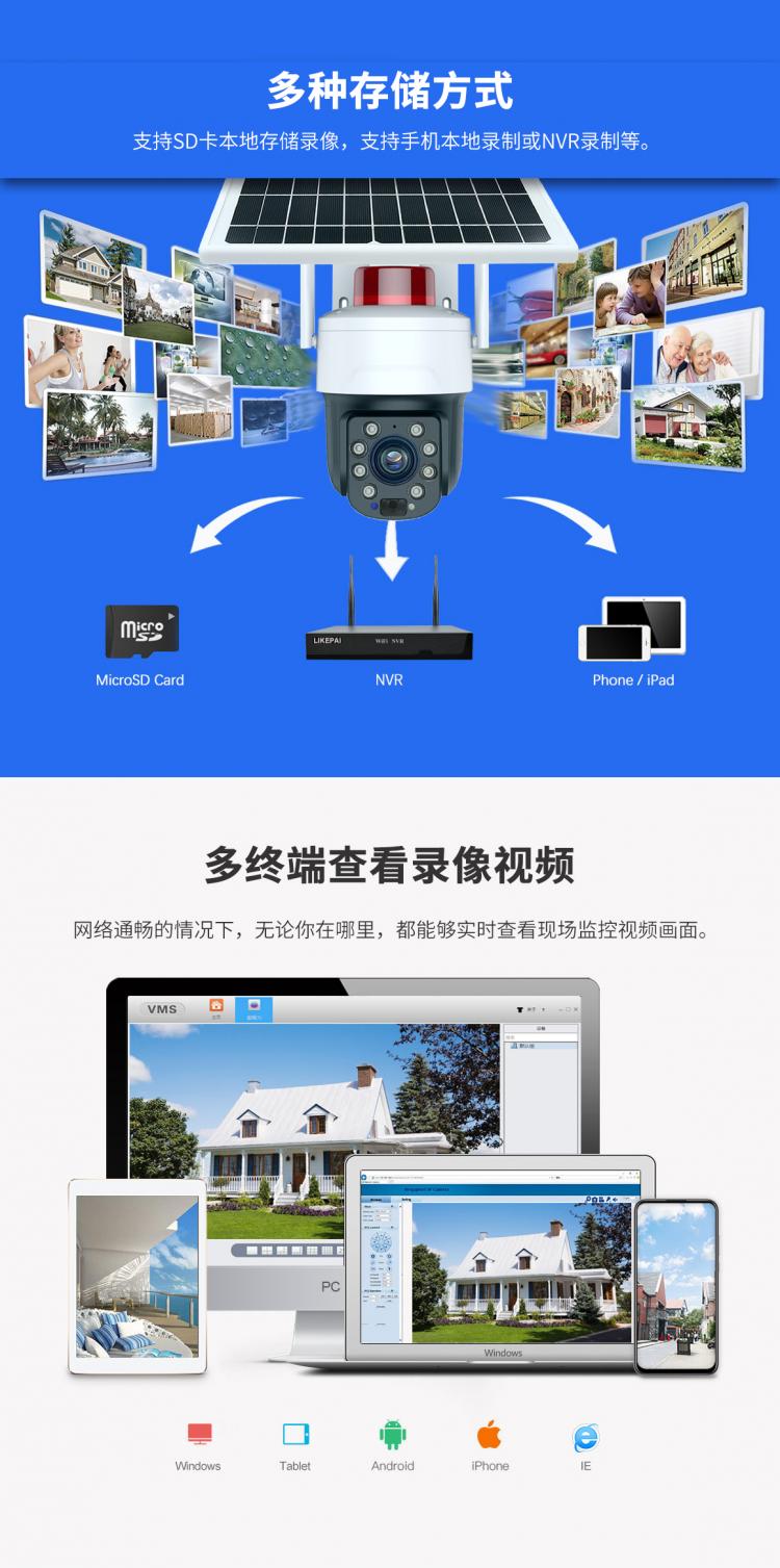 30倍光學變焦防水戶外太陽能4G+WIFI監控球機無線360°云臺攝像頭 4G監控攝像機 第10張