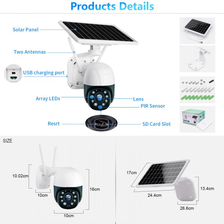 TUYA涂鴉APP海思WIFI無線低功耗太陽(yáng)能電池供電戶外云臺(tái)監(jiān)控?cái)z像頭高速球機(jī)5倍變焦紅外夜視Q09 4G太陽(yáng)能攝像機(jī) 第17張