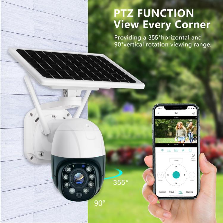 TUYA涂鴉APP海思WIFI無線低功耗太陽(yáng)能電池供電戶外云臺(tái)監(jiān)控?cái)z像頭高速球機(jī)5倍變焦紅外夜視Q09 4G太陽(yáng)能攝像機(jī) 第3張