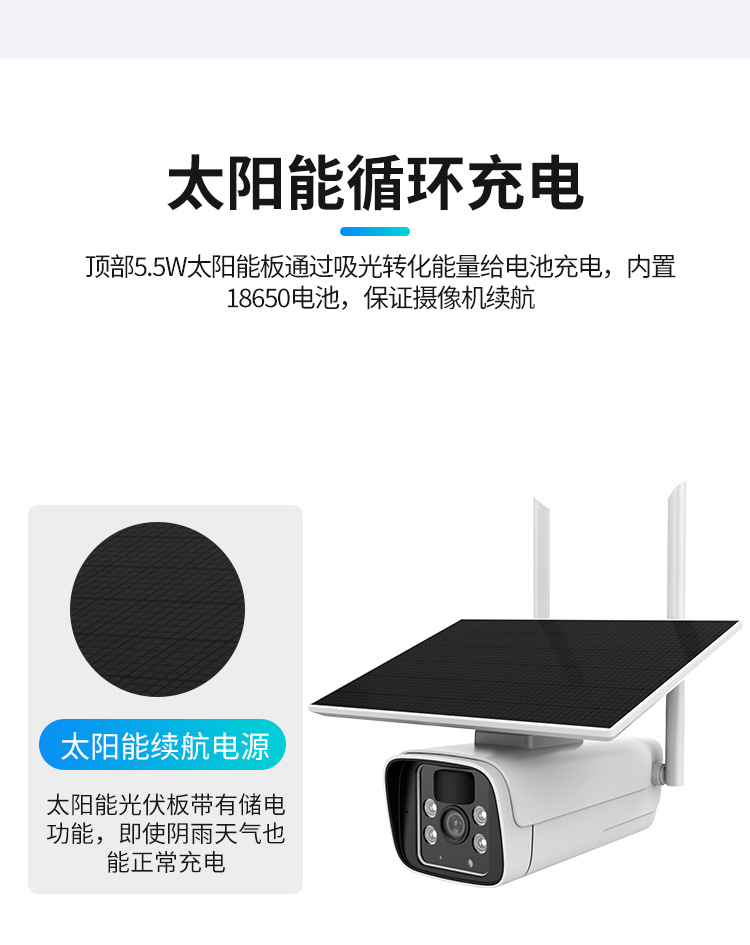 跨境外貿(mào)出口涂鴉攝像頭戶外太陽能監(jiān)控TUYA攝像機(jī)低功耗WIFI無線4G夜視防水球機(jī)廠家批發(fā)手機(jī)APP實時監(jiān)控 品牌動態(tài) 第5張